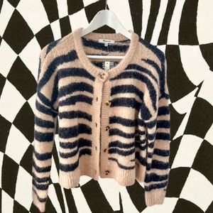 Madewell Deville cardigan sweater in tiger stripe